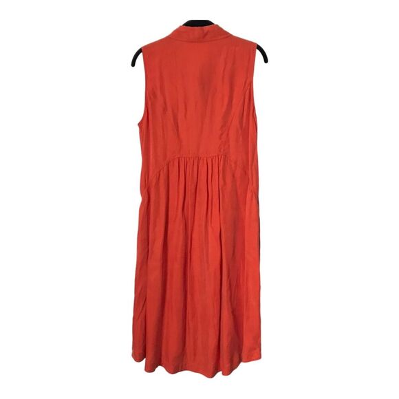 Soft Surroundings Dress Size M Coral Sleeveless Button Front Long Midi Collard - Picture 7 of 12